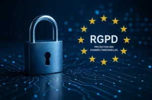 un cadenas et des étoiles pour symboliser la RGPD